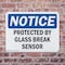 Signmission Protected By Glass Break Sensor, 18 in W x Rectangle, Plastic OS-2PACK-NS-P-1218-L-17903 - alternate 2